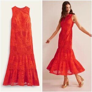 Boden Broderie Tiered Maxi Dress